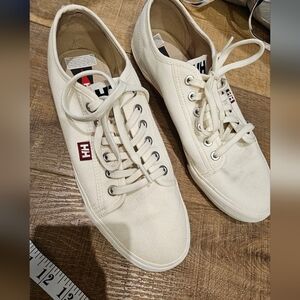 Helly Hansen Men's Cream And Red Canvas Sneakers